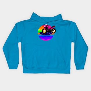 Pink Motorcycle Kids Hoodie